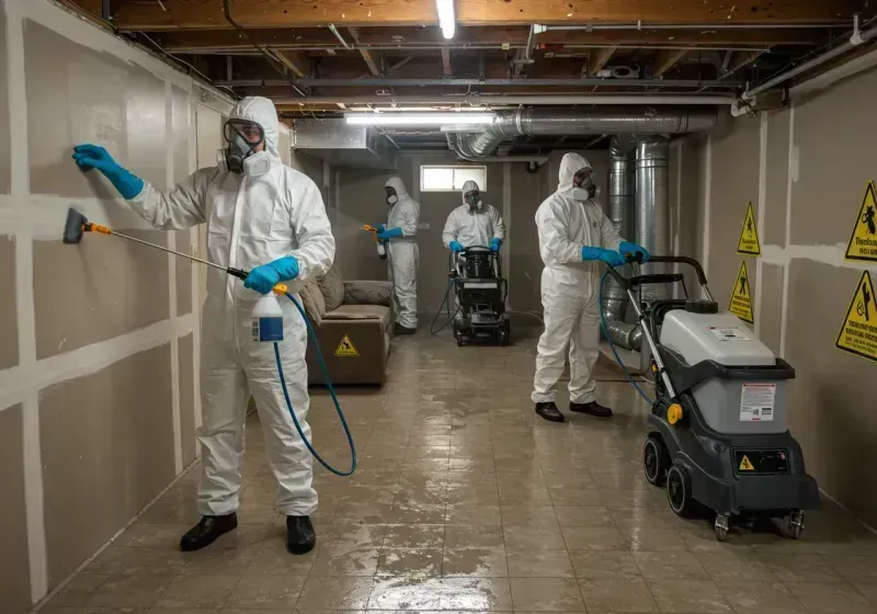 Basement Moisture Removal and Structural Drying process in The Acreage, FL